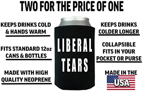 Piada engraçada lágrimas liberais cerveja colapsível pode engarrafar mangas mais frias de bebida 2 pacote 2