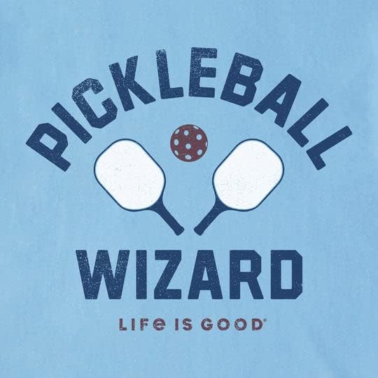A vida é boa. Assistente de pickleball masculino camiseta de triturador SS, azul legal, xx-largo