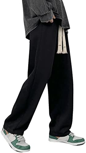 Sheenhe elástica da cintura masculina Sorra de pista de moletom reto de calça solta calças