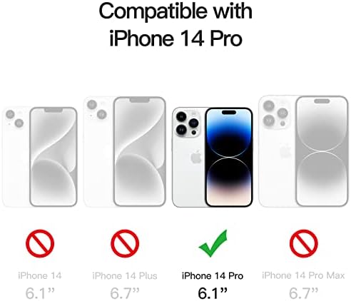 JETECH 3 EM 1 CASA DE SILICONE para iPhone 14 Pro 6,1 polegadas, com protetor de tela de 2 pacote e protetor de lente