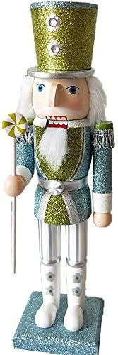 Gelvs 15,7 polegadas Blue Suit Soldado de Natal com Candy Bar Table Embelezamento Guarda de nogueira para crianças Presente de Natal, coleção de bonecas