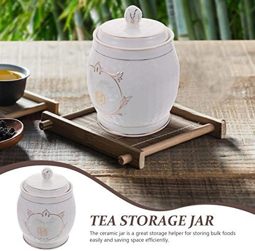 Cabilock Porcelain Tea Cansister 1600ml Floral Floral Tea Tin