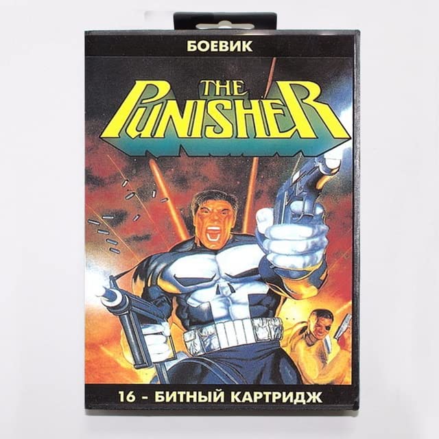 O cartucho de jogo de punisher de 16 bits com caixa de jogo com caixa de varejo para Sega Mega Drive para Gênesis-Ru