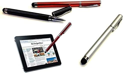 Tek Styz Pro Custom Stylus + escrevendo caneta com tinta para Sony Xperia XZ2! [3 pacote - preto vermelho prateado]