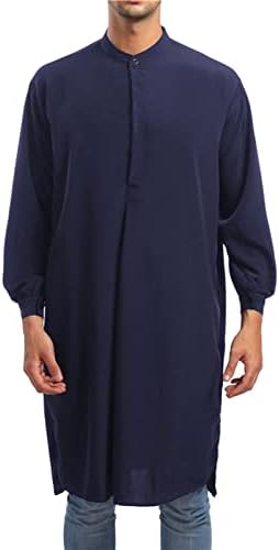 Camisas de vestido de verão para homens moda árabe moda simples camisa masculina de longa lúpulo muçulmano de manga comprida