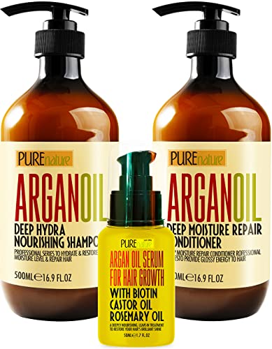 Nature Pure Nature Lux spa shampoo de óleo de argan e argan e condicionador e argan spa de argan soro - Melhor presente