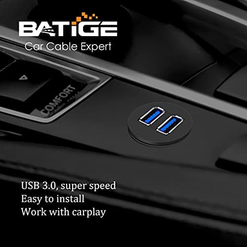 Batige 2 pacote duplo USB 3.0 Montagem de carro Cabo de descarga USB3.0 Male a fêmea Montagem de carros Extensão Cabo à prova d'água