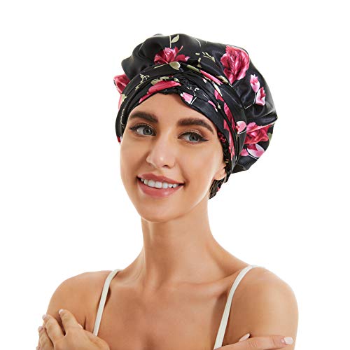 Capata -de -pente reversível de duas camadas de camada dupla cachecol de cabeça para mulheres para mulheres longas cabelos/tranças encaracoladas