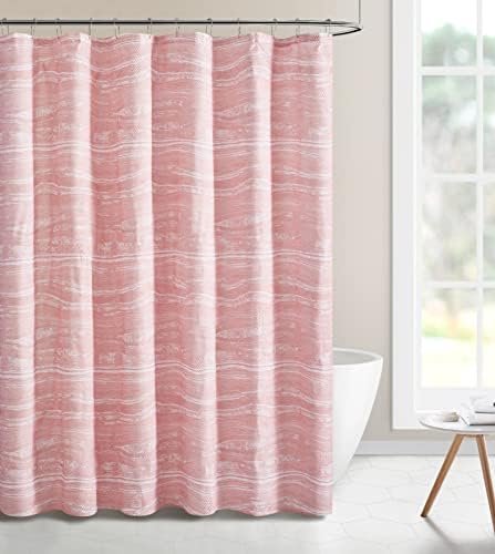 Cortina de chuveiro de tecido caseiro vcny, 72 x 72, rosa