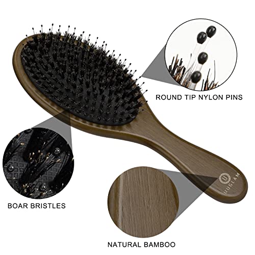 Escova de cabelo de cerdas de javali uuglam -pincel de cabelo seco para homens, criança, suavizando massageando a retirada, aprimore