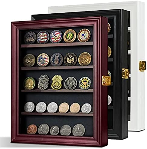 Exibição de moeda militar Display Medal - Exibição de vidro personalizável - suportes de moedas para colecionadores - estojo de