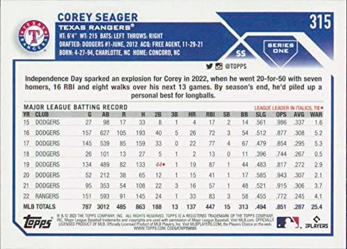 Corey Seager 2023 Topps #315 nm+ -mt+ MLB Baseball Rangers