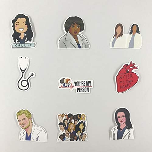 Grey's Anatomy Laptop adesivos 50pcs, TV Trendy Vinyl Computador de água à prova d'água garrafas de água de skate Bagagem