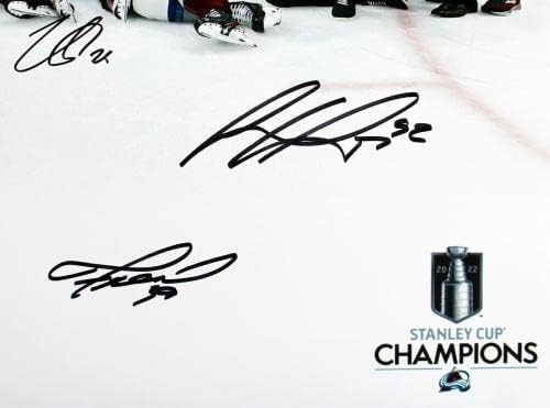 Avalanche Mackinnon, Landeskog, 4 assinado 16x20 Foto Le #100/100 Fanáticos - fotos autografadas da NHL