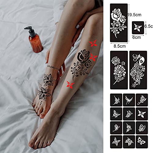 Henna Tattoo Stoncy Mulheres grandes modelos de tatuagem temporária projetos de arte corporal
