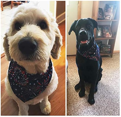 ADOGGYGO American Flag Dog Bandana, vários tamanhos oferecidos, lenço de cachorro Triângulo 4º de julho Bandanas para