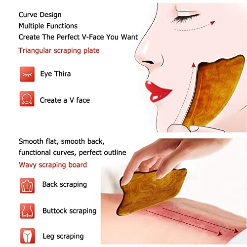 Ferramenta de massagem 1PC GUA SHA Facial Tool, Gua SHA Board para face e corpo, Consina Natural Guasha Board