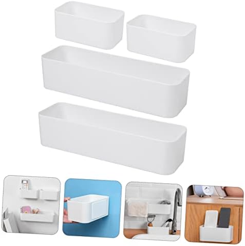 CIYODO WALL Storage Box Controler Organizer para o refrigerador Prateleiras de canto de geladeira Montagem de parede 4pcs Caixas