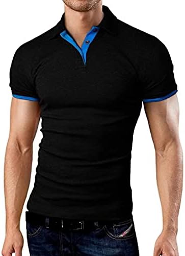 Camisetas masculinas de amzoc, camiseta de pólo de camiseta solta de manga curta e impressa de cor sólida casual