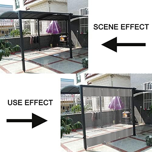 Tarcaulina transparente, engrosse folha de capa de lona de PVC de 0,6 mm, toldo de varanda ao ar livre com junta de metal para