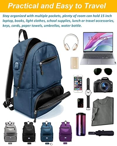 Smith Sursee Travel Laptop Mackpack de 15,6 polegadas Anti -roubo de laptops duráveis ​​de laptops duráveis ​​com USB Charging