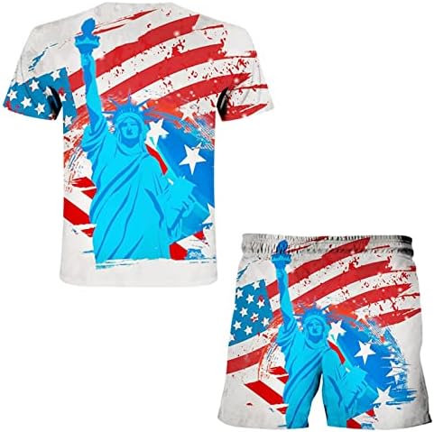 Summer Men Shirts Flag Day Set Printing Men Summer 3d American Independence Casual Men Homecoming Facos para