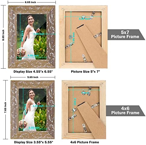 Baoyemes Picture Frames Conjunto de 4, Presentes legais de casal para casal 4x6 moldura de foto decoração de casa sala de estar