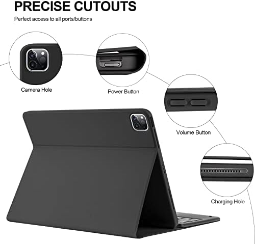 Caixa de teclado COO para iPad Pro 12,9 polegadas 6/5th/4th/3ª geração, estojo de fólio para iPad Pro 12,9 ”com teclado