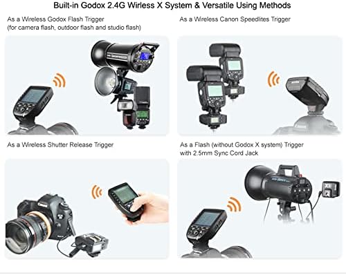 GODOX XPRO-C TTL Flash Wireless Trigger Transmissor e receptor Conjunto para câmeras Canon, com receptor controlador 2* x1R-C, sincronização