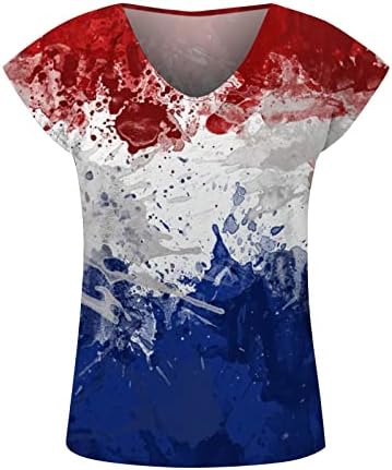 Tshirt feminina dos EUA Patriots Vshirt v pesco