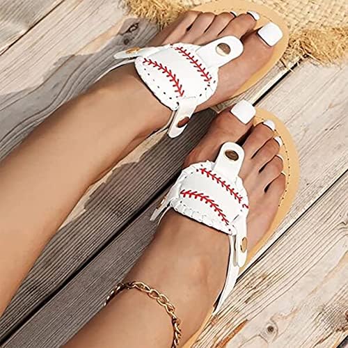 Flipes de beisebol para mulheres romanas chinelos vintage chinelos casuais toue praia viagens sandálias planas lâminas para