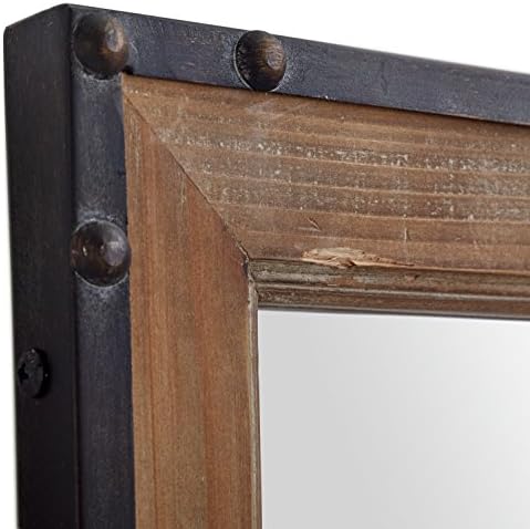 Marca da - Madeira de Pedra e Vito e Espelho de Parede Pendurado, 42,25 Altura, madeira natural e preto