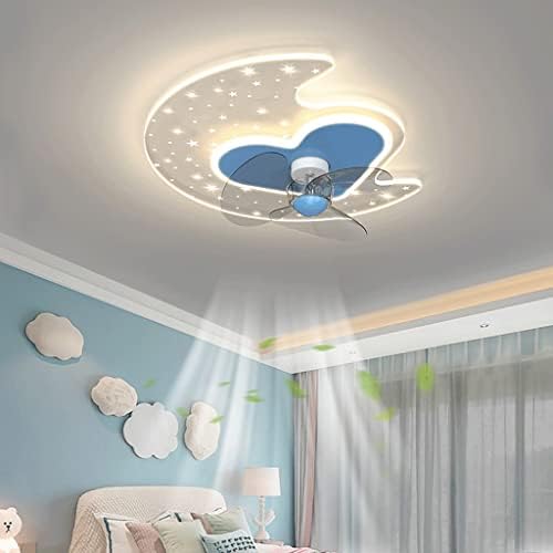 Fãs de teto LED de Quesheng, sala de jantar, luminária de ventilador de quarto de quarto de infantil com controle remoto