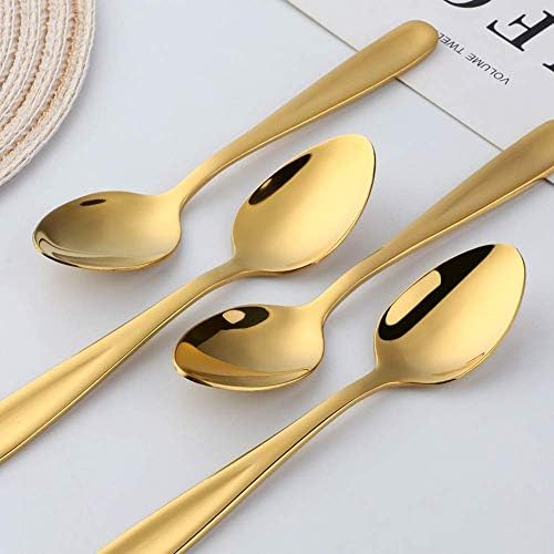 Conjunto de colheres de café YDware, 18/10 Aço inoxidável Demitasse Espresso Spoons, colheres de sobremesa de ouro de