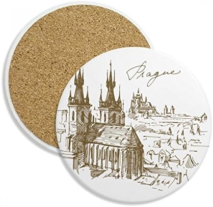 Praga Square República Tcheca República República de Cerâmica de Stone para Creas para Cup Cupe 2PCs 2PCs