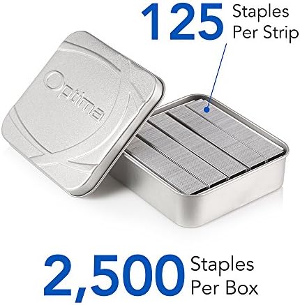 Stands SwingLine Staples, Optima, alta capacidade, 3/8 de comprimento, geléia livre, 125/tira, 2500/caixa, 1 caixa