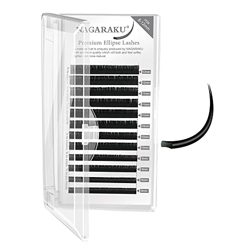 Nagaraku Flat Ellipse Eyelash Extensions Supplies 0,15 D Curl 11mm Cinza natural Grel