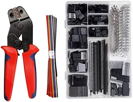 Kit de ferramentas de crimpagem Ratcheting Crimper, DuPont Ratcheting Crimper Pleier com 1550pcs 2,54 mm DuPont 1 2 3 4 5 6 8 8 Pin