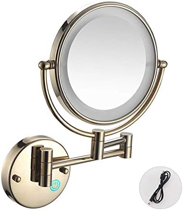 Lianxiao - espelho de ampliação da vaidade, para o banheiro, espelho de maquiagem de montagem de parede LED, luz ajustável,