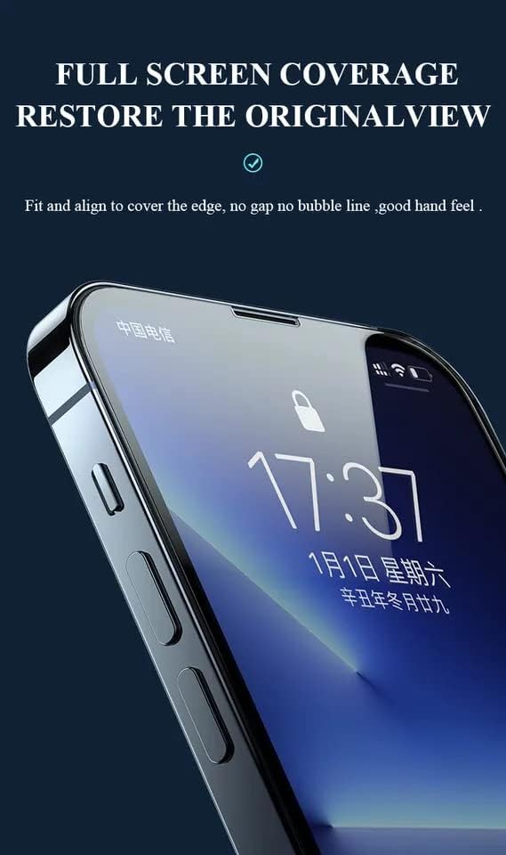 iPhone 14 Pro Max Tempered Glass Screen Protector com fácil aplicador