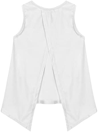 Hansber Kids Girls Athletic Tank Tops Aberta Tie Back Back Sports Sport S-shirts Gym Tennis Running Performance Tank Tank