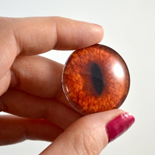 Olho de vidro de raposa vermelho único de 30 mm para esculturas de animais de taxidermia ou jóias fazendo artesanato