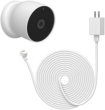Ayotu 16ft/5m Câmera cabo de alimentação para o Google Nest Cam, 5V 2a DC Adaptador de energia externa Charagem rápida com cabo