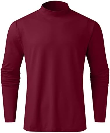 Ozmmyan masculino de manga longa T camisetas sólidas Turtleneck Casual Slim Fit Pullover T-Shirt Bottoming Túnicas de