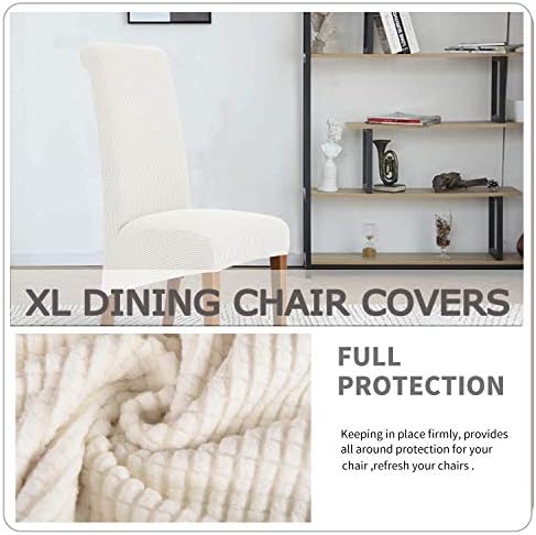 Deisy Dee Stretch XL/Spandex macio de grandes dimensões Capas de cadeira de sala de jantar extra grandes para refeições de cozinha ， Protetores de cadeira lavável removível