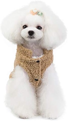 Yealay Dog Casaco de inverno Pet confortável Aparel de lã quente e quente do colete de cachorro macio para cães de cachorro