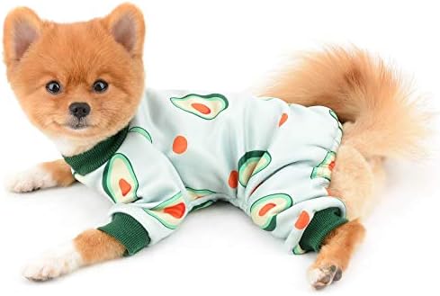 Pijamas de cães selmai com pés de abacate PJS para cães pequenos gatos meninos meninas lã de lã de quatro pernas macacão