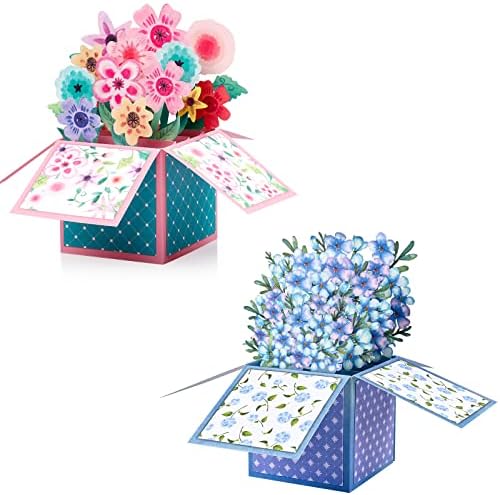 GIIFFU 3D POP -UP CARTO, PAPER FLOR Bouquet Cartões, cartão do dia das mães, Get Soo