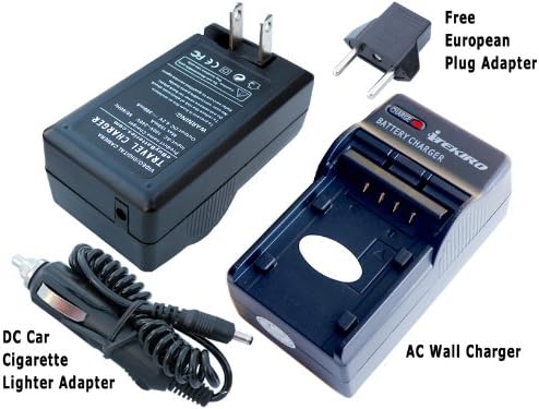Kit de carregador de bateria de carro de parede AC ITEKIRO para Panasonic DMC-LX2EGM-K + ITEKIRO 10 em 1 Cabo de carregamento