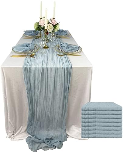 BTF Cheesecloth Table Runner, 8 Pack Cheesecloth Table Tak para festa de casamento 10ft